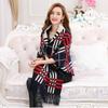 Striped Plaid Tassel Cloak Women Sweater Scarf Shawl Bat Sleeve Cloak Paired with Warm Cardigan Jacket