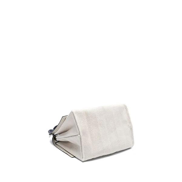 Lucky Pleats Canvas Tote XS Ivory_Black