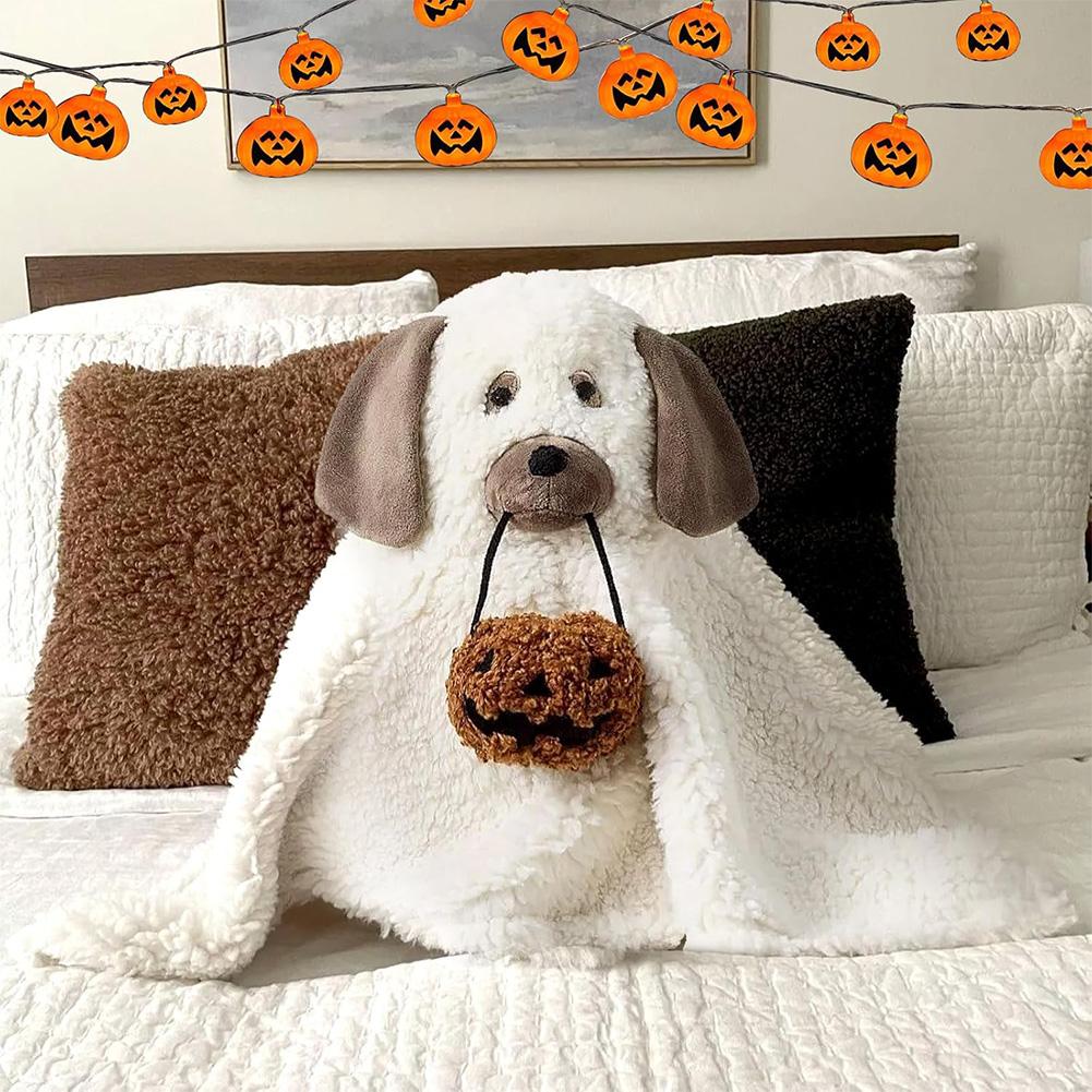 12 Inch Gus The Ghost With Pumpkin Pillow Halloween Pumpkin Ghosts Doll Plush Throw Pillow Cushion Halloween Kawaii Gifts