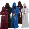 Halloween Monk Death Hooded Robes Priest Cloak Cosplay Costume Party Medieval