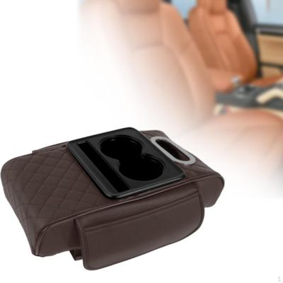 Almohadilla para reposabrazos de consola central de coche, ranura multifuncional para teléfono, pañuelos y portavasos