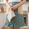 Atmungsfähige Halb-Schürze mit Taschen Schürze zum Kochen Wasserabweisend Küchen-Taille Gartenarbeit Kellnerin Blumenmuster Verstellbar