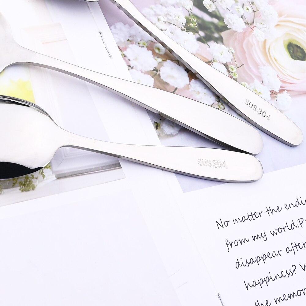 3Pcs Colorful Dinnerware Stainless Steel Square Spoon Ladle Gold Dessert Ice Cream Table Spoon for Kids Restaurant Kitchen Tableware