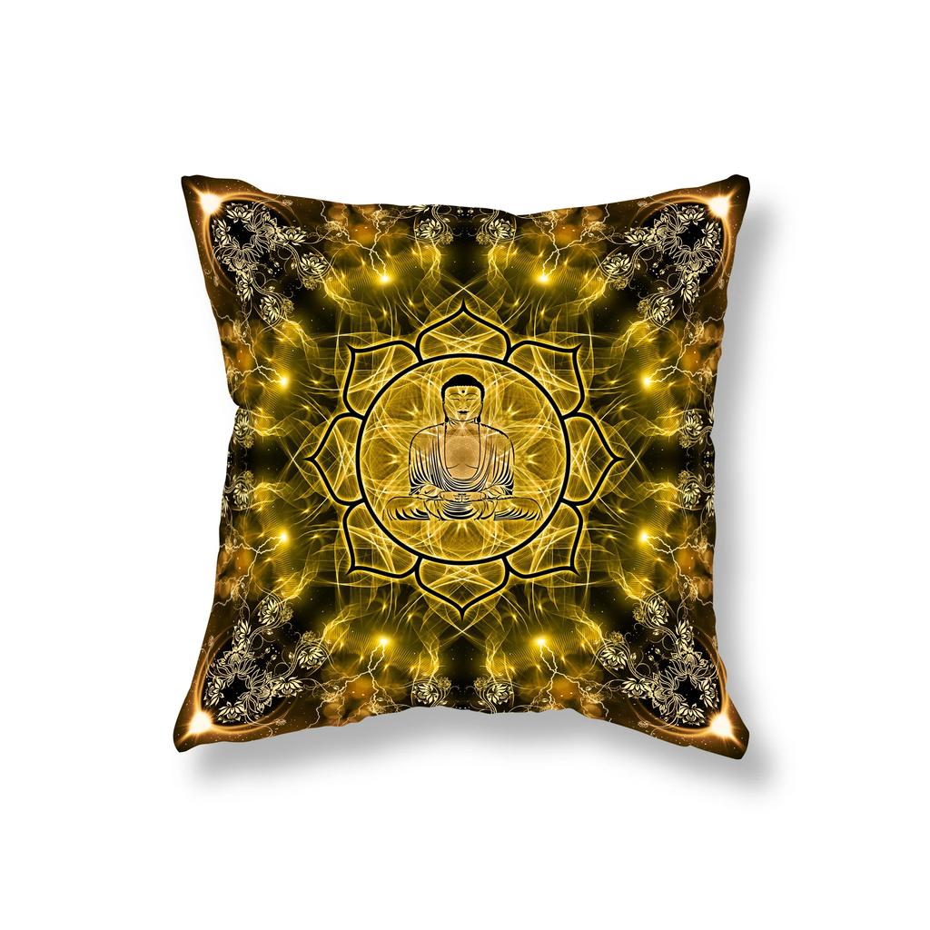 Meditation Buddha Pillowcase Sofa Decoration Room Bedside Office Game Chair Cushion Cover Home Decor 45x45cm