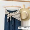White Hollow Lace Fart Curtain Triangle Towel Handmade Crochet Waist Towel Stacked On Jeans Accessories Headscarf