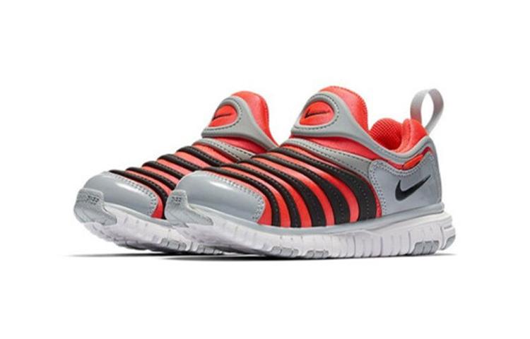 Nike Dynamo Free Low Top Kids Lifestyle Shoes Gray Red Children Aged 3 7 Years Old 343738-629