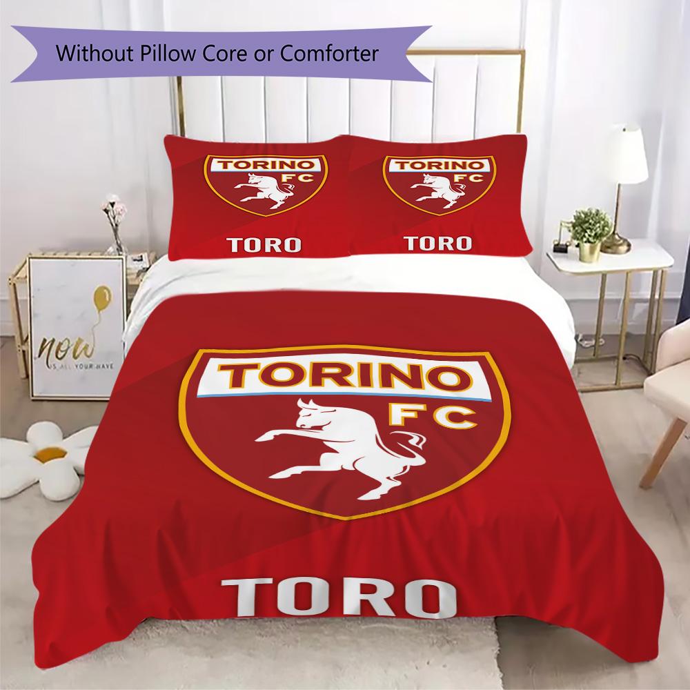 Torino Fc Pattern Bedding,Quilt Set Quilt Cover Pillowcase Home Birthday Gift (1*duvet cover+2*pillowcase,without core)DSJT261018094