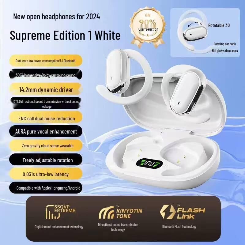 X96 Ear Hook - High-Quality Sound, Bluetooth 5.4, Smart Display, Long Battery, Comfortable Fit, Universal Compatibility