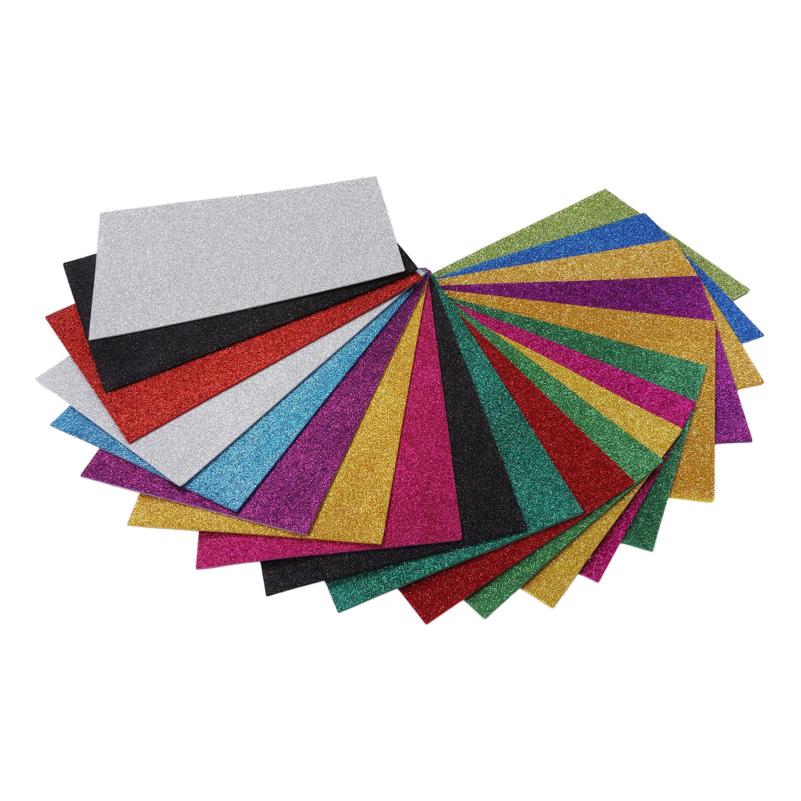 

20 Sheets A4 Glitter Foam Sheets for Kids 2mm Cuttable Handcraft DIY Signal Sided Self Adhesive Foam Sheets for