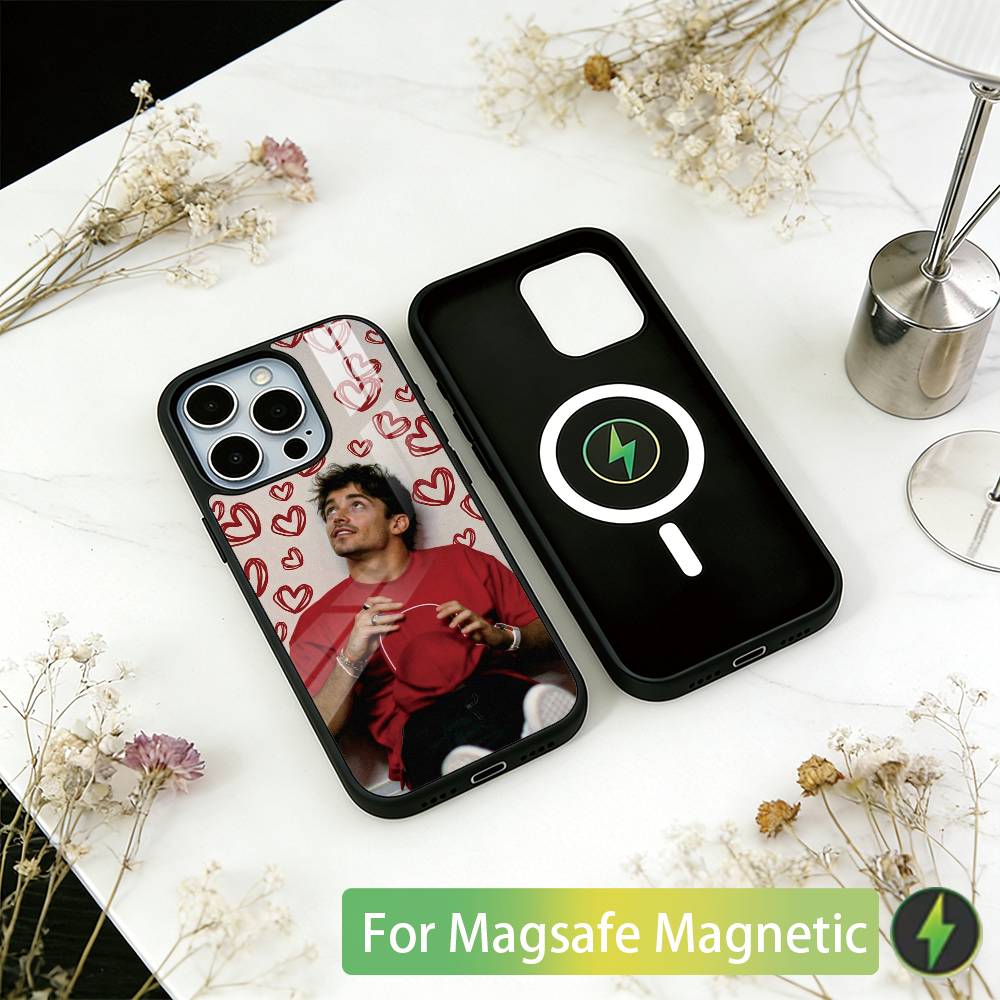 Sports Charles Leclerc Phone Case For iPhone17,16,15,14,13,12,11 Plus,Pro Magnetic For Magsafe Wireless Charging
