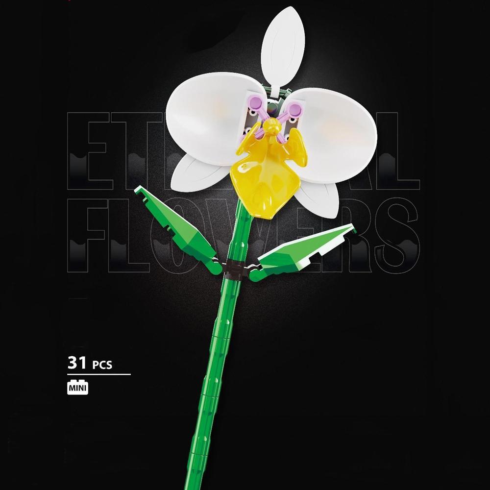 

Комнатные растения Цветок Роза Подсолнух Лилия Орхидея Хризантема Микро Строительные Блоки Украшение для Дома Сборные Кирпичики Игрушки для Детей