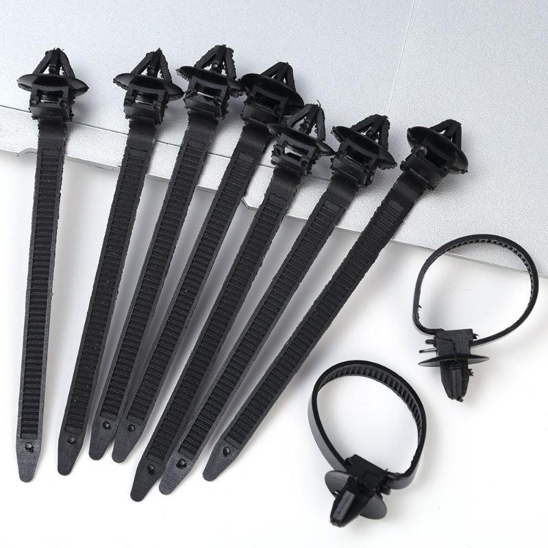 Car Nylon Tie Wrap Cable Fixed Fastener Clips Strap Self-Locking Nylon Cable Ties Car Hose Fastening Storage Organizer