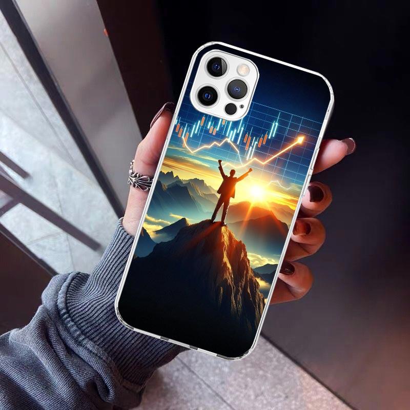 Trade Investment Forex Stock Market Phone Case For iPhone 17 Air 11 13 Mini 14 15 Plus 16 12 Pro Max 16E SE 7 8 Pattern Soft TPU