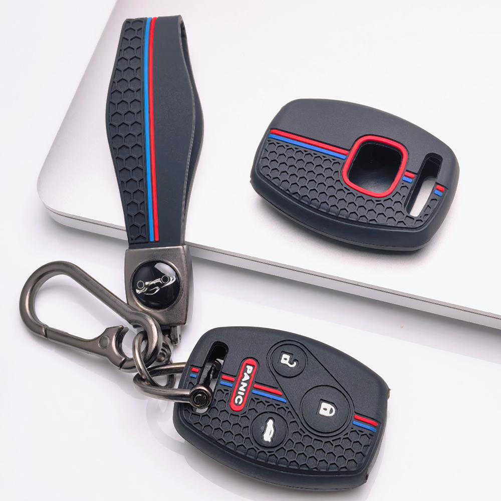 Key Fob Cover for Honda Accord Civic CR V CR Z with Keychain Anti-Scratch Surface Shockproof Structure Soft Grip Texture Easy Install