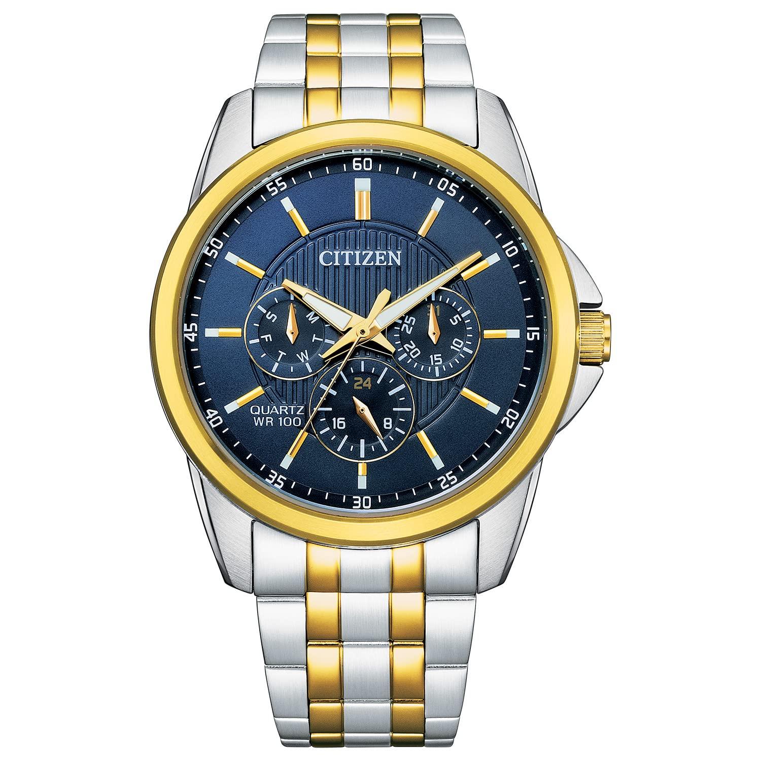 Citizen Quartz Men s Dress Watch Stainless Steel Two-tone Gold and Blue Dial