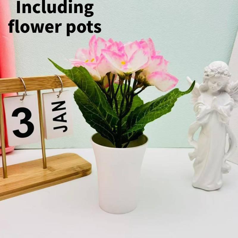 Triangulär rosplanta konstgjord grönska med formsprutad hantverk för vardagsrum och evenemangsbruk