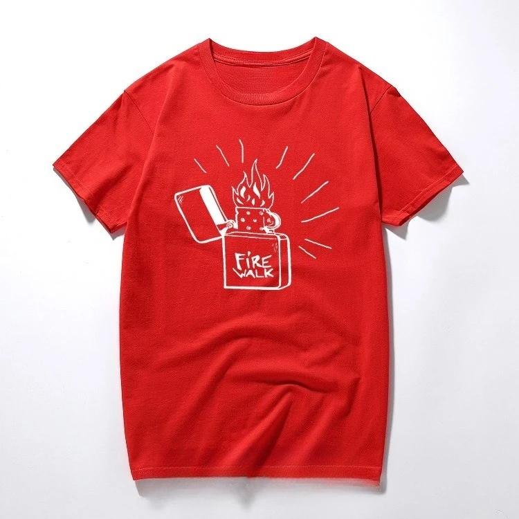 2026 New Style Mens ShortSleeved 100 Cotton Printed Pattern HipHop Casual LooseTee Shirt