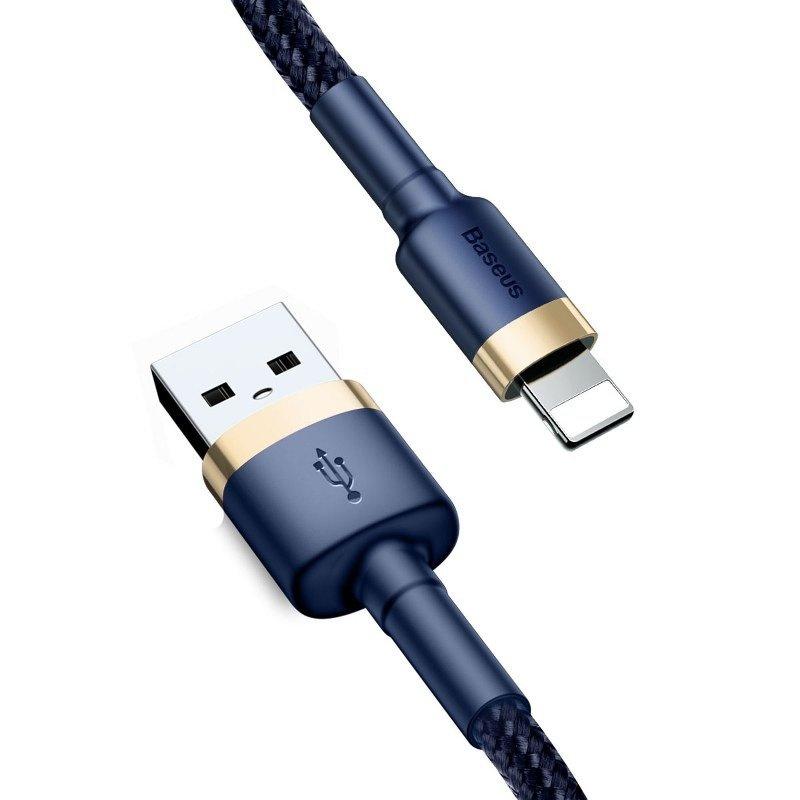Kabel Usb Lightning  Baseus Cafule 2.4A 1M (Złoto-Granatowy)