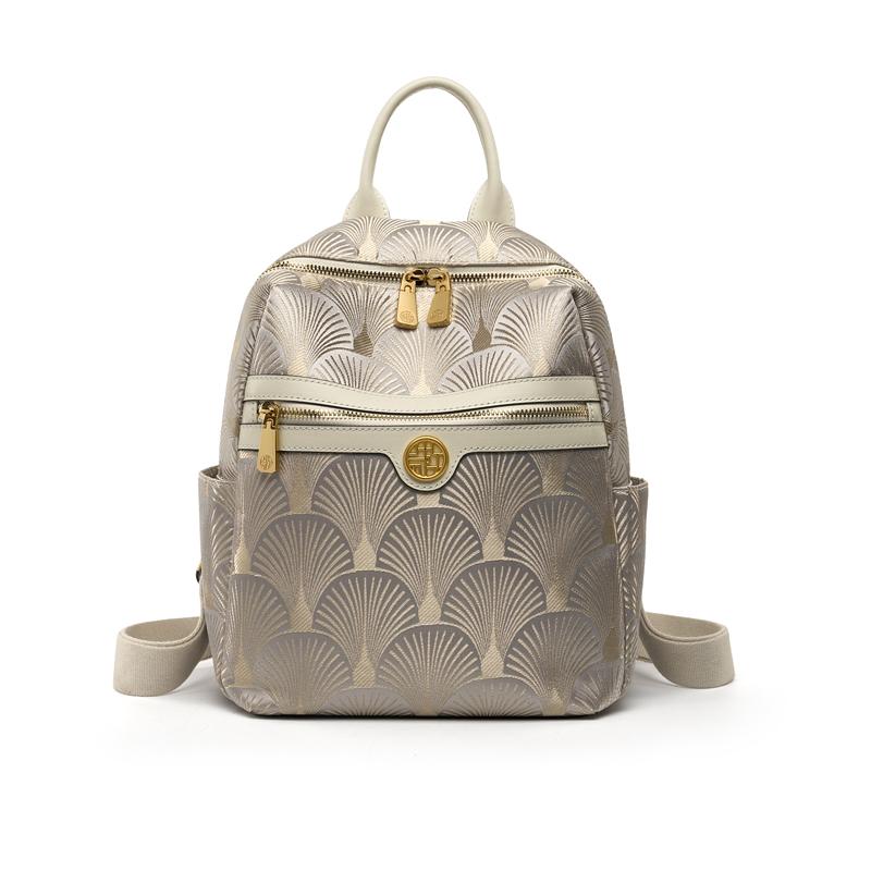 Genuine Leather Backpack New Fashion Women's Large Travel Bag Chinese Style Business Designer Needs