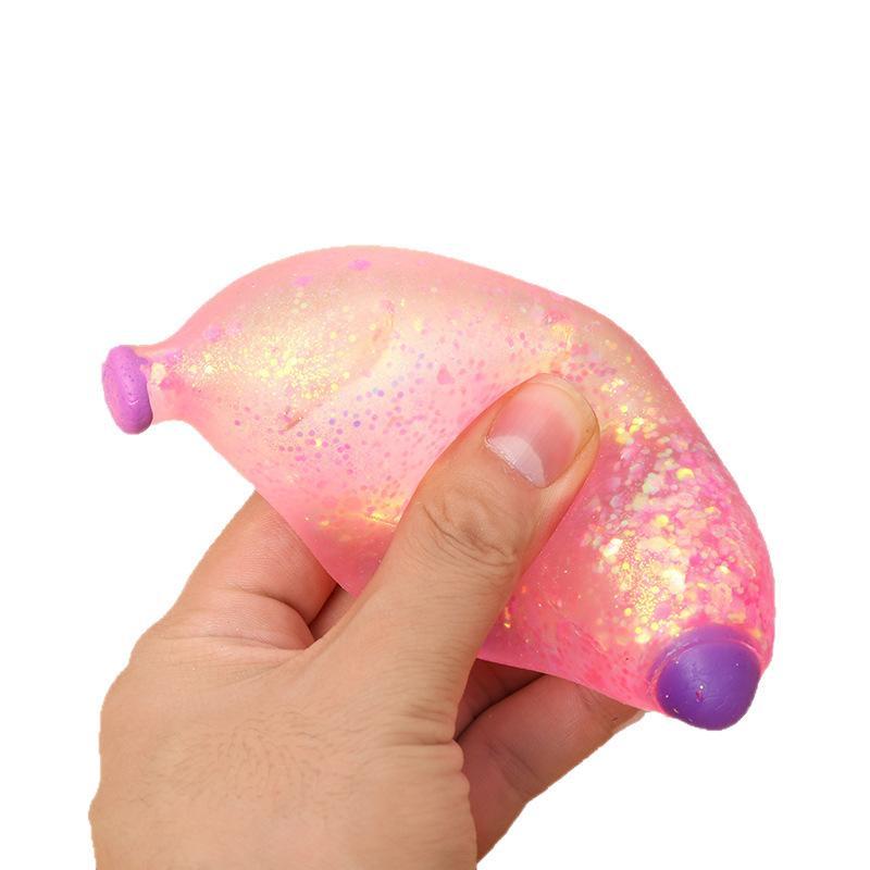 Anti-Anxiety Banana Squeeze Toys Slow Rising Soft Novelty Fidget Toy for Adults Office Workers Daily Relax