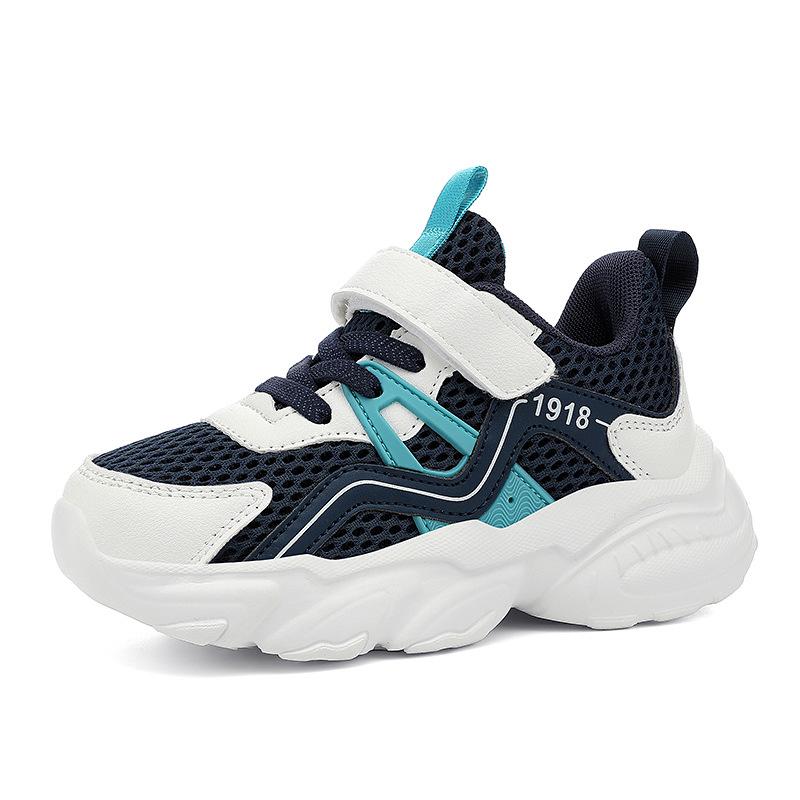 Boys  Lightweight Sports Shoes, Breathable Mesh, Velcro Closure, Spring/Autumn 39