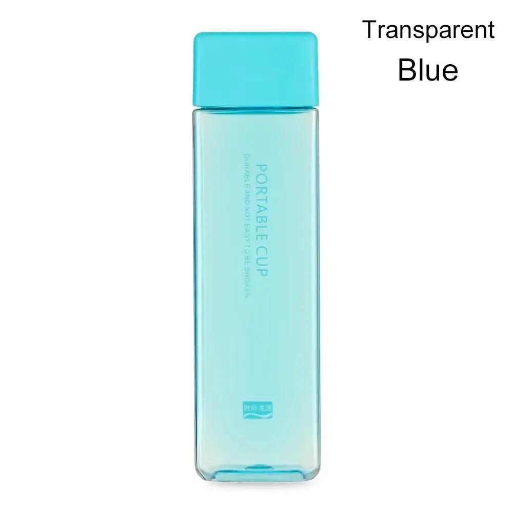 Square Water Bottle Plastic Clear Cup Leakproof Frosted Water Bottle Portable Drink Jug Practical PP Material Bottle with Straw