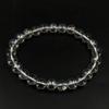 Bracciale Elastico 7.5" con Perle Rotonde Bianche Pure in Pietra Naturale Quarzo Aura 8mm Regalo Per Uomo/Donna RBB-76