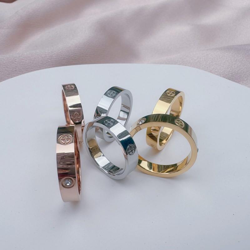 Trend Luxury Cross Stainless Steel Zircon Ring With Stone For Woman Girl For Men Couple Finger Wedding Ring bague femme