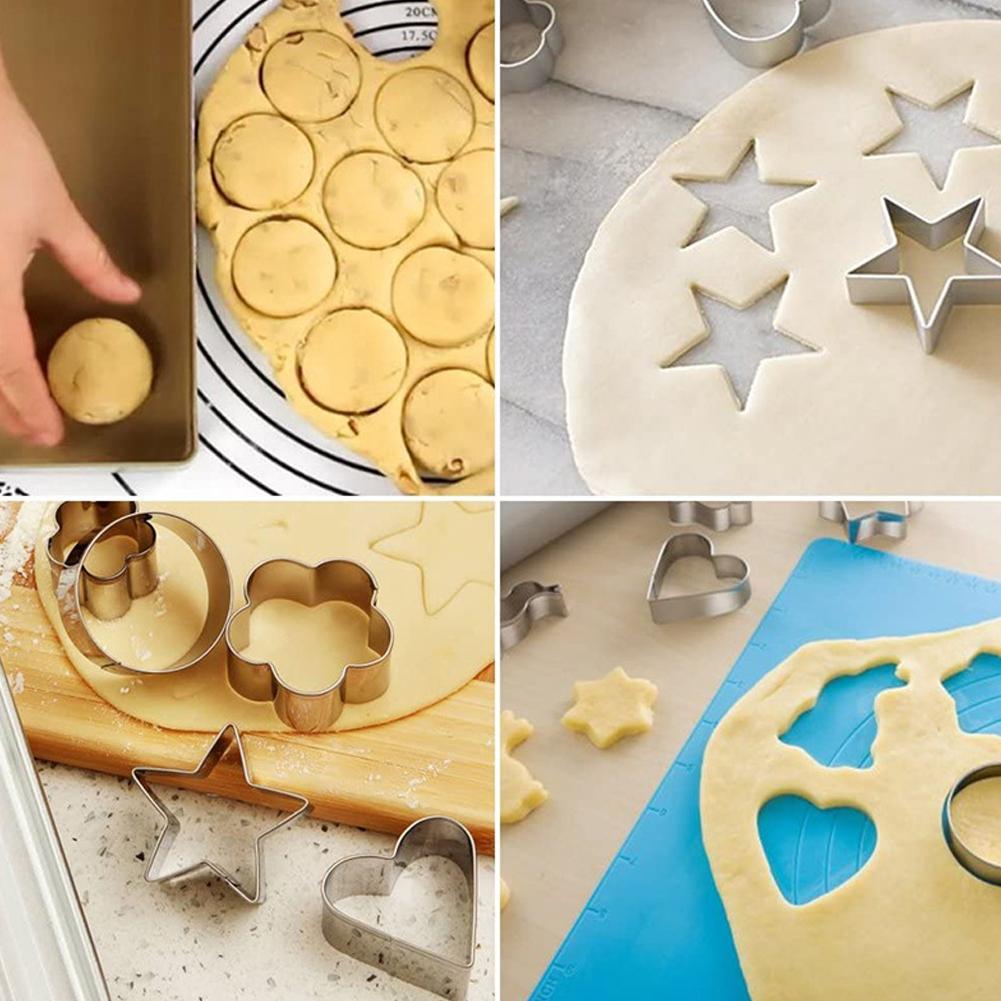 30pcs Assorted Shape Cookie Cutter Geometric Easy Press DIY Mini Baking Mold