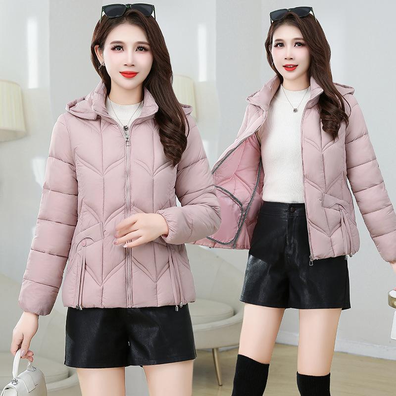 

Зимняя хлопковая одежда с подкладкой женская короткая шляпа модные куртки с хлопковой подкладкой со стойкой, облегающая и тонкая хлопковая одежда с подкладкой универсальна 5XL-150-82.5 kg розовый