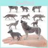 Wild Animal Pvc Gray Wolf Miniature Sculpture For Kids Learning And Collectible Display