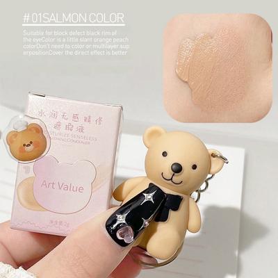 Portachiavi Crema a Lunga Durata Copertura Idratante Correttore Trucco Coprente Liquido Viso Cicatrice Carino Acne Impermeabile Orso, 01 Colore Salmone