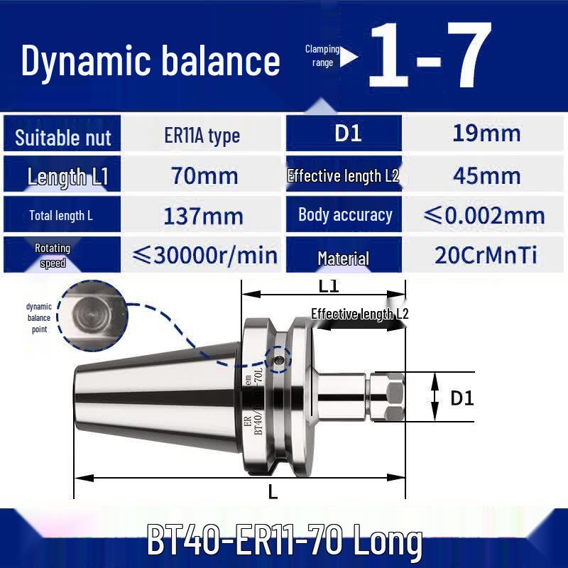 

Aokewen BT30-ER40-100 Dynamic Balance CNC Tool Holder