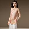Hangyige Women's New Chinese Style Printed Blouse with Frog Buttons