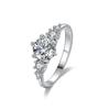 1 Carat Moissanite Classic Six-Claw S925 Silver Ring for Women