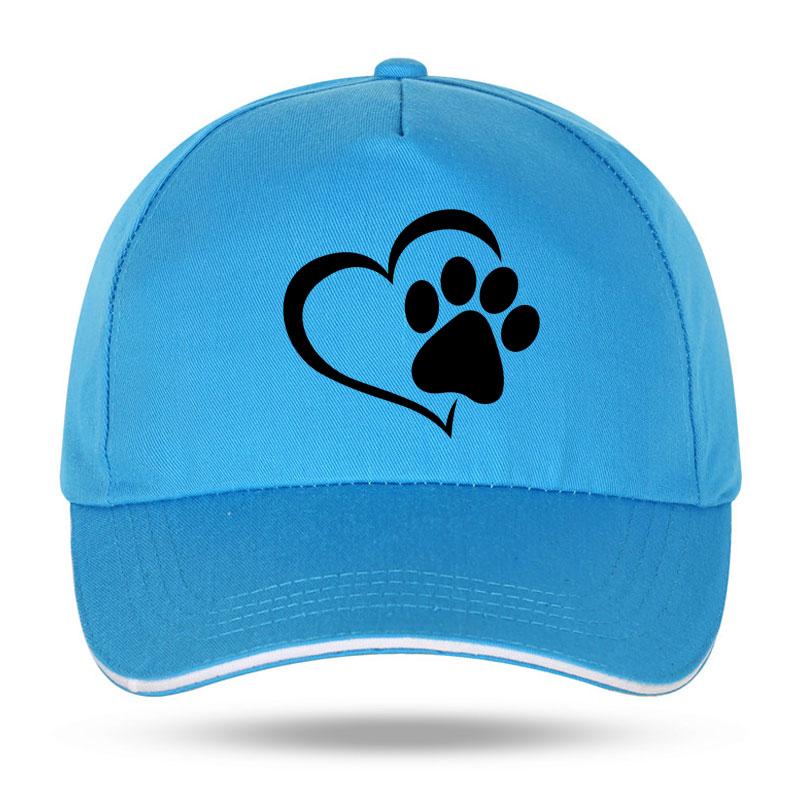 Neue Unisex Damen Mode Niedliche Hundepfote mit Pfirsichherz Baseballkappen für Hip Hop Baumwolle Trucker Cap Bone Papa Hüte