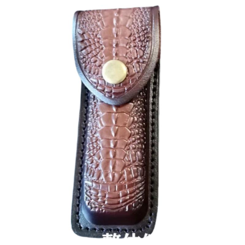 

Dropship Home DIY Коров яча шкіра Крокодил Лінія Поверхня Справжня шкіряна оболонка для плоскогубців Складне лезо Ніж Кобура Деталі інструментів Пояс