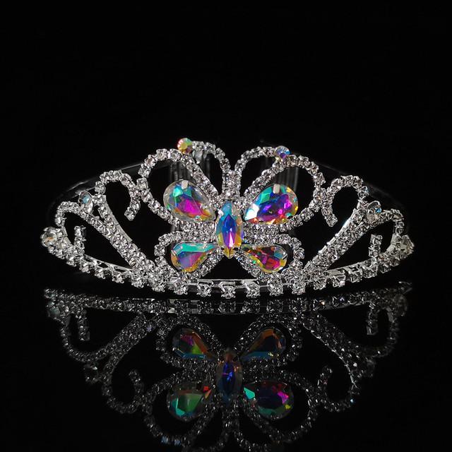 New Colorful Crystal Crown Wedding Bridal Women 'S Hair Accessories For Girls Birthday Fashion Headdress Bride Tiara Clip