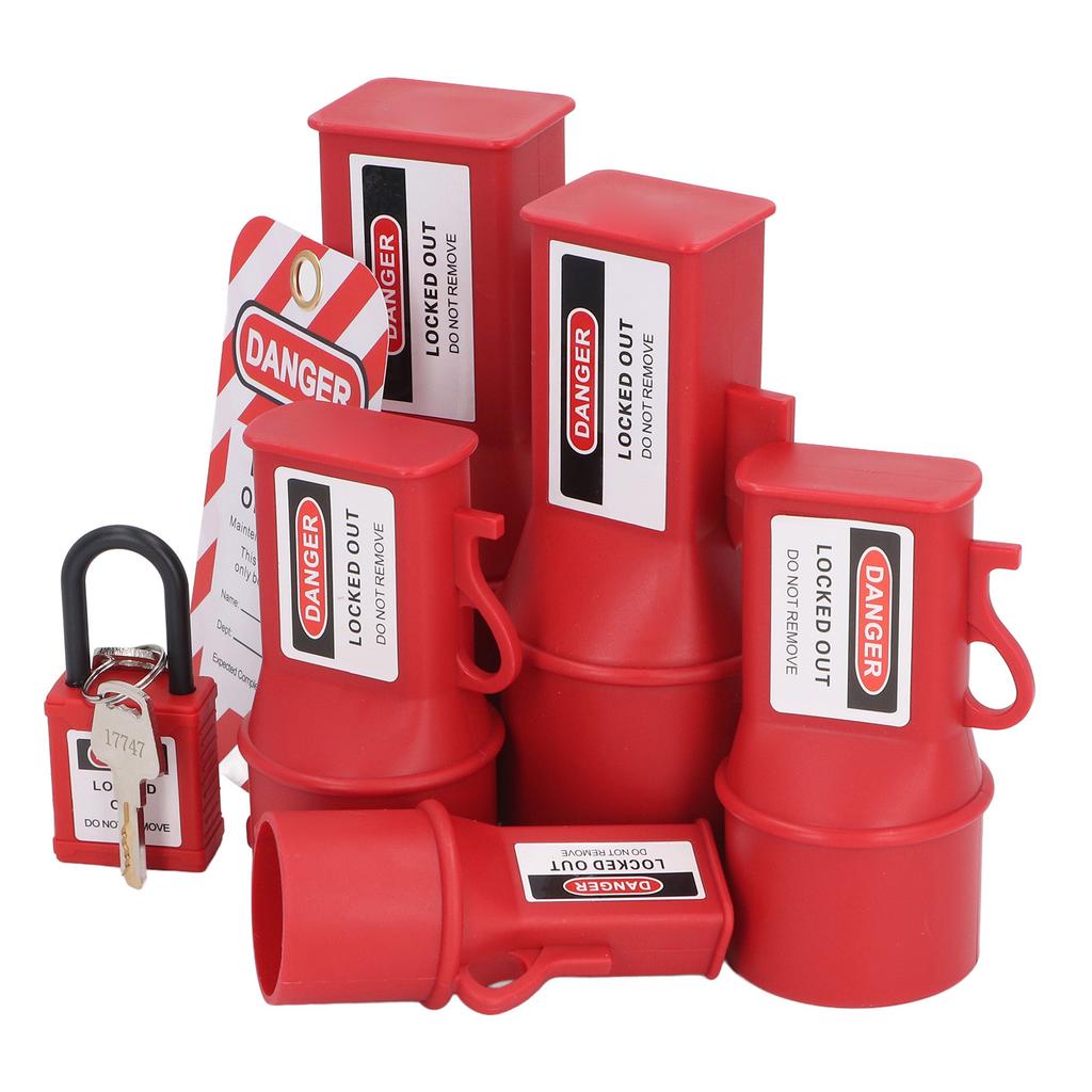 5PCS Socket Lockout Device Industrial Waterproof Energy Isolation Security Tagout Lock for Pin and