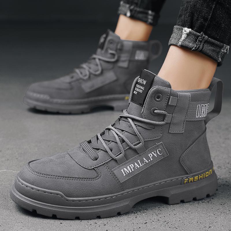 Martin Boots Men's Tooling Boots British Style Autumn and Winter High-top Men's Shoes Trendy Casual Men's Boots New Big Head Shoes