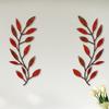 Metal Wrought Iron Leaf Wall Decoration, Vine Olive Branch And Leaf Wall, Living Room Outdoor Decoration Botanical Pattern Home Decoration Plaque