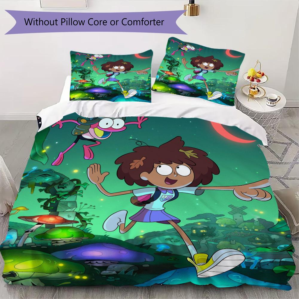 Amphibia Pattern Bedding,Quilt Set Quilt Cover Pillowcase Home Birthday Gift (1*duvet Cover+2*pillowcase,without core)XSJT0917101