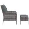 Garden Chair with Footstool Grey Poly Rattan