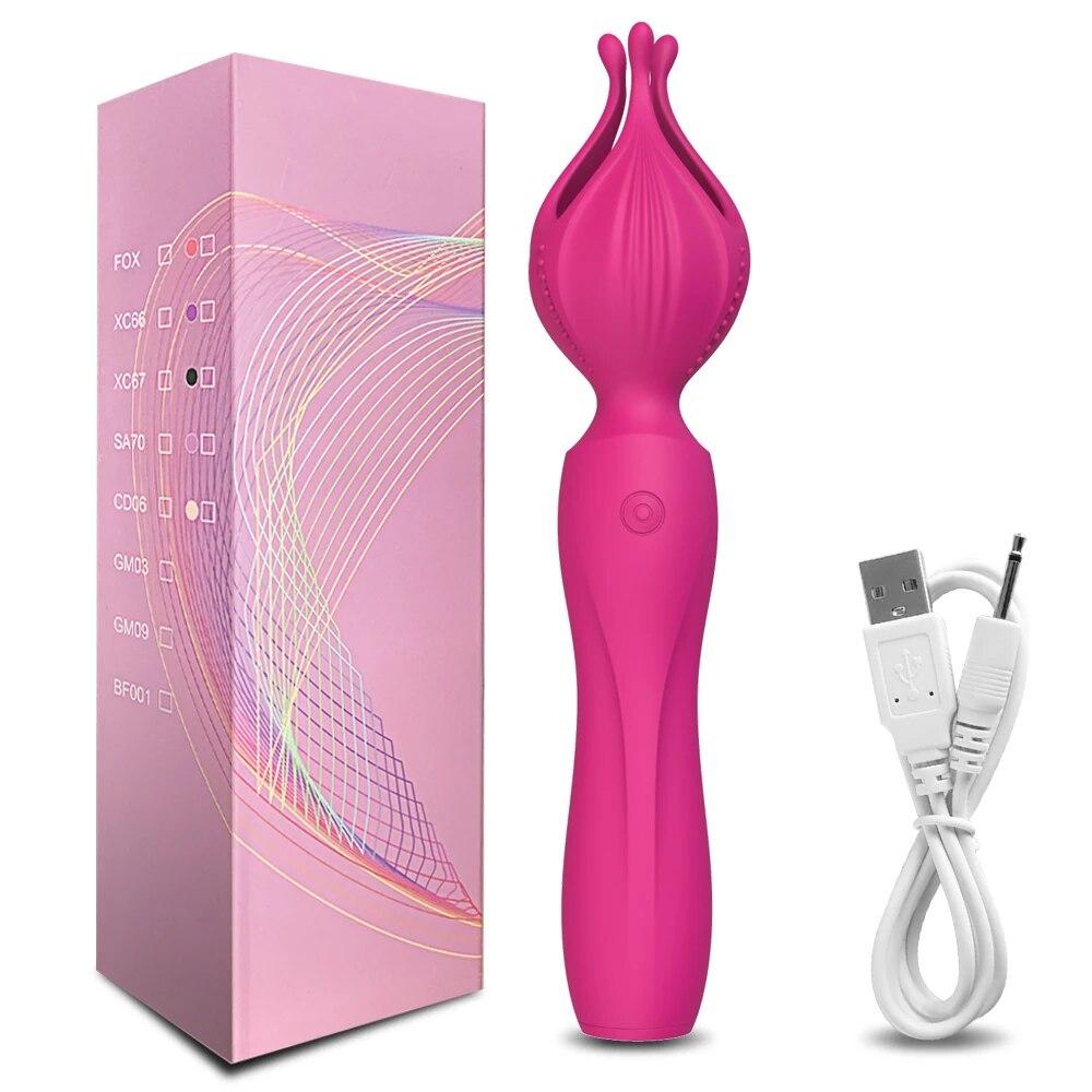 Kouzelná hůlka Lotus AV Vibrátor pro ženy Stimulátor bradavek a klitorisu Masážní přístroj Masturbátor Zboží pro dospělé Erotické sexuální hračky pro ženy