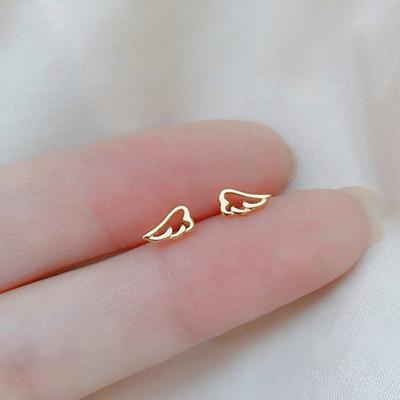 Mini Small Cutout Wing Stud Earrings For Women