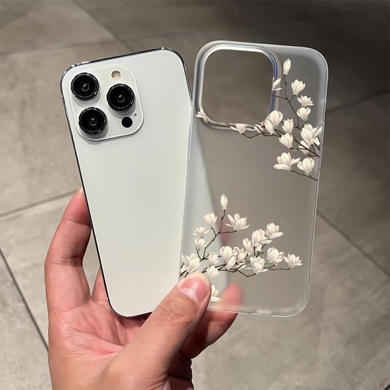 Flowers Leaf Print Phone Case For iPhone 17 16 Pro Max 15 14 13 12 11 Pro 16E XS X XR 7 8 Plus 12 13 Mini Shockproof Clear Cover