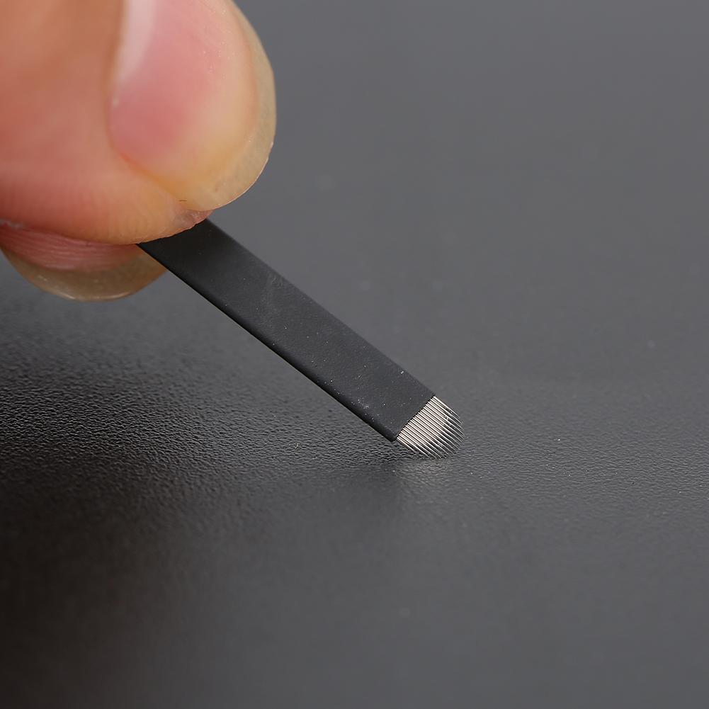 50pcs Eyebrow Microblading Needles Blade Fine Tattooing Permanent Makeup Blades 0.18mm(16‑pin )