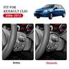 Car Steering Wheel Button Frame Trim Sticker Carbon Fiber For Renault Clio MK3 2006-2012 Wiper Switch Cover Interior Accessories