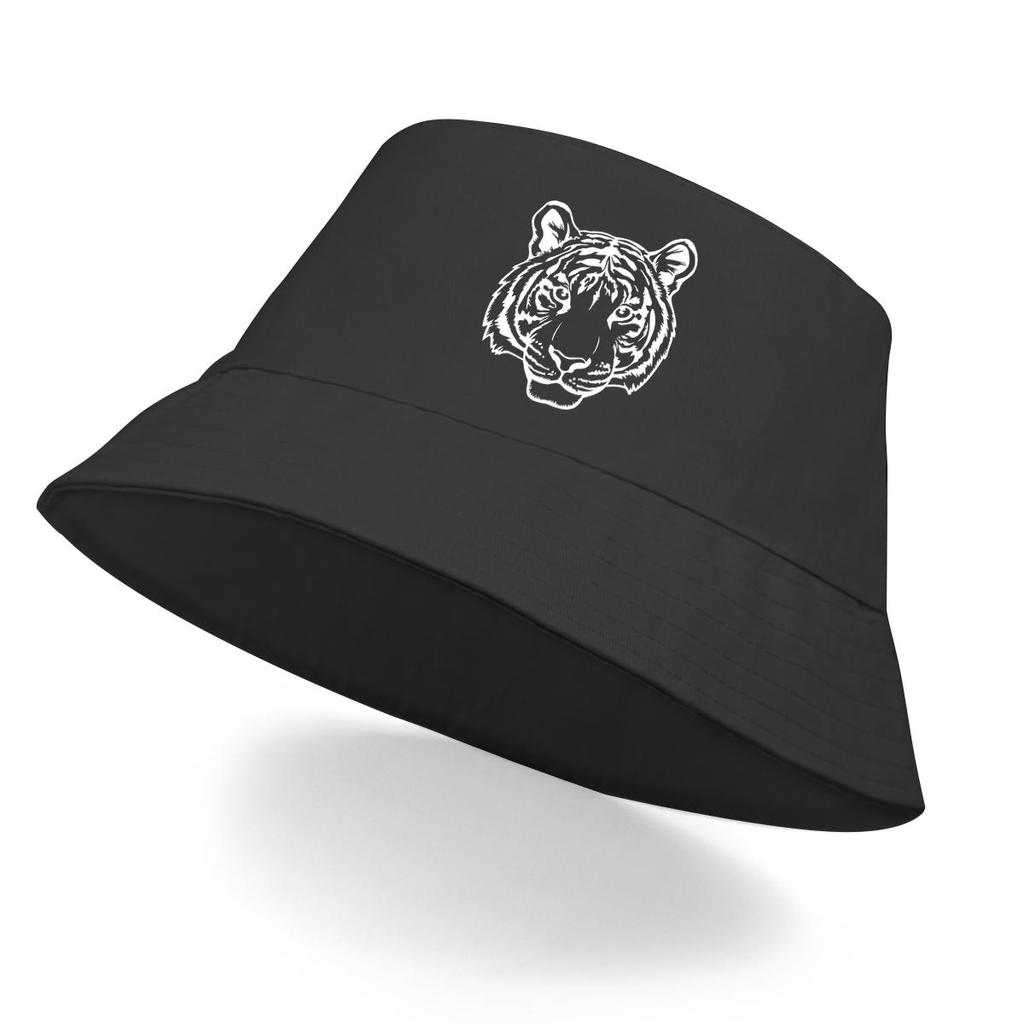Bucket Hat mit Weißem Tigerkopf-Print Bucket Hat , Tier Herrenhut Leichtgewicht Frühling Strand Strandkappe
