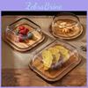 Tray Snacks Box Butter Dish Cake Stand Sturdy With Glass Cover Cheese Storage For Cafe